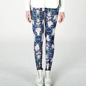 NWT SOMEDAYS LOVIN Navy Pink Floral Patterned Skinny Pants Size XS S MSRP $108
